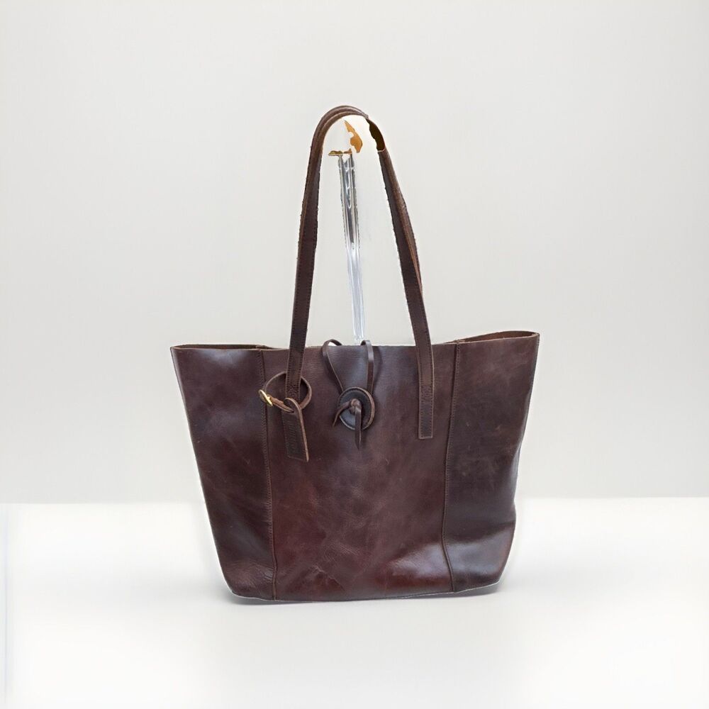 Vintage BASEBALLISM Glove Oiled Leather Tote Bag Dark Brown